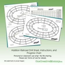Addition Railroad Math Drill Kit
