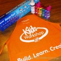 Materials needed to make art apron with freezer paper