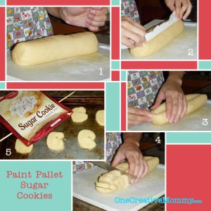 Paint Pallet Sugar Cookie Instructions from OneCreativeMommy.com Paint Pallet Sugar Cookie Instructions