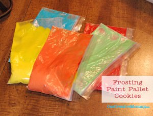 Frosting for Paint Pallet Sugar Cookies from OneCreativeMommy.com Frosting for Paint Pallet Sugar Cookies