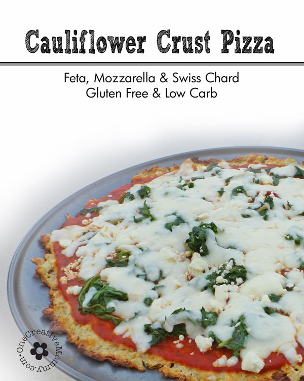 Cauliflower Crust Pizza with Feta and Swiss Chard {GlutenFree Monday