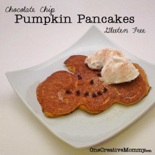 Pumpkin Chocolate Chip Pancakes with Whipped Cream