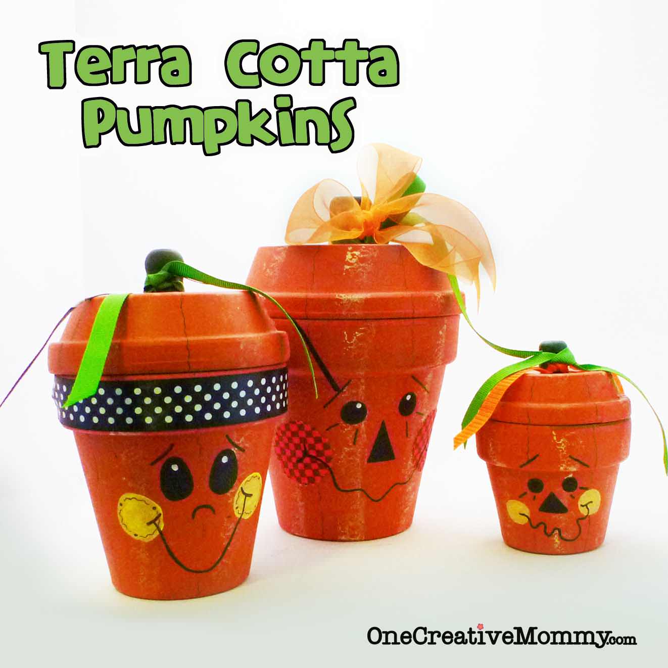 Terra Cotta Pumpkin Makeover - onecreativemommy.com