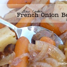 Slow Cooker French Onion Beef Stew (GF) The secret ingredient is V8 juice!