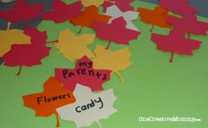 Thankful Tree Leaf Samples {OneCreativeMommy.com} Thankful Tree Leaf Samples {OneCreativeMommy.com}