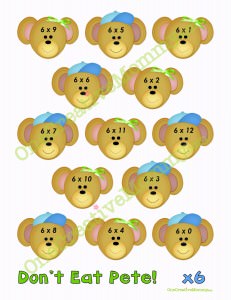 Multiplicaiton Don't Eat Pete x6 Free Download {Come back every day until the 18th to get the full kit}
