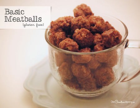 Chili Meatball Supper -- Basic Meatball Recipe with Gluten Free Option {Make sure to hide them until dinner time, or they'll be all gone!} #meatball#chili#gluten#free
