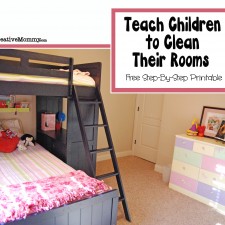 How to Teach Children to Clean Their Rooms {OneCreativeMommy.com} Tired of nagging kids to clean their rooms? Your kids might be overwhelmed and not know where to start. (Free Printable Reminder Cards)