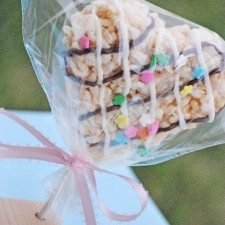 Quick and Easy Frosted Rice Krispie Treats in 30 Minutes or Less! You won't believe how easy it is to make this frosting with one ingredient and no special tools! {OneCreativeMommy.com}