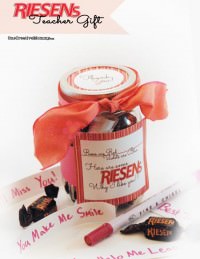 Riesens Teacher Gift Idea and Printable {Roses are Red, Violets Are Blue, Here are some Riesens why I like you!} from OneCreativeMommy.com