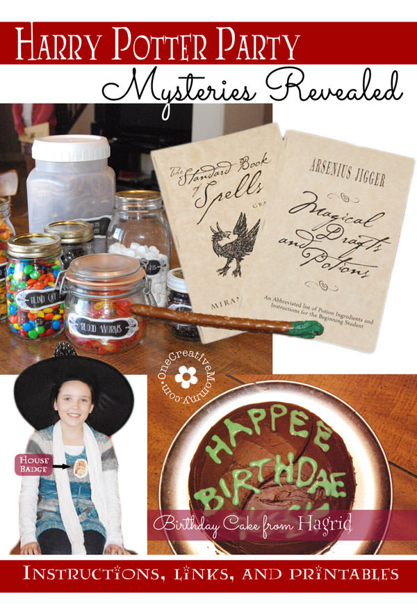 Harry Potter Party Games, Tutorials and Printables . . . everything you need for a fantastic party!  {OneCreativeMommy.com} #harrypotterparty #birthdayparty #halloweenparty