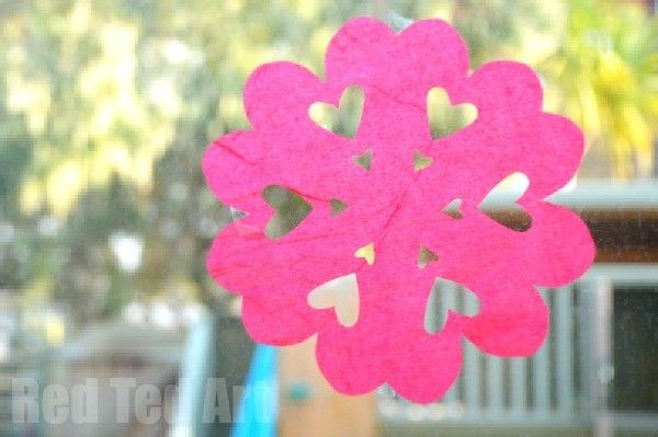 How do you make Valentine snowflake hearts for kids' crafts?