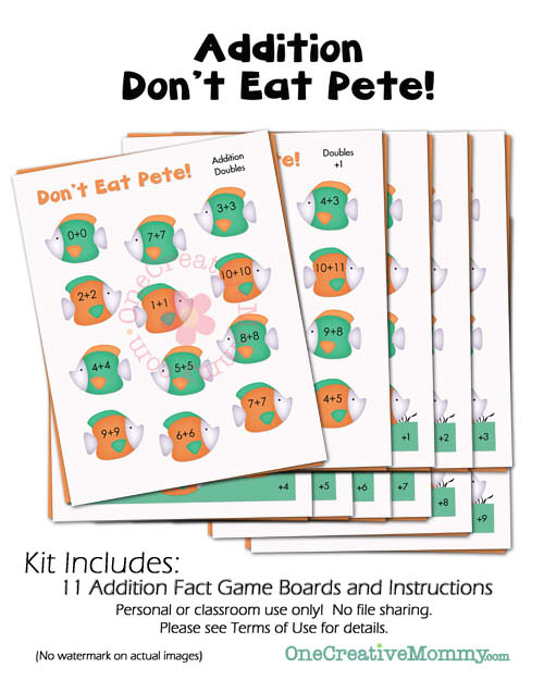 Dont Eat Pete Addition Game {Help your kids avoid the Summer Slide with