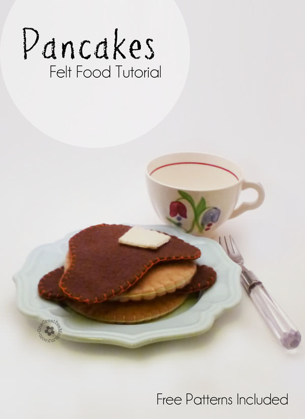 Felt Food Pancakes Tutorial with Free Pattern {Easy Beginner Project} OneCreativeMommy.com