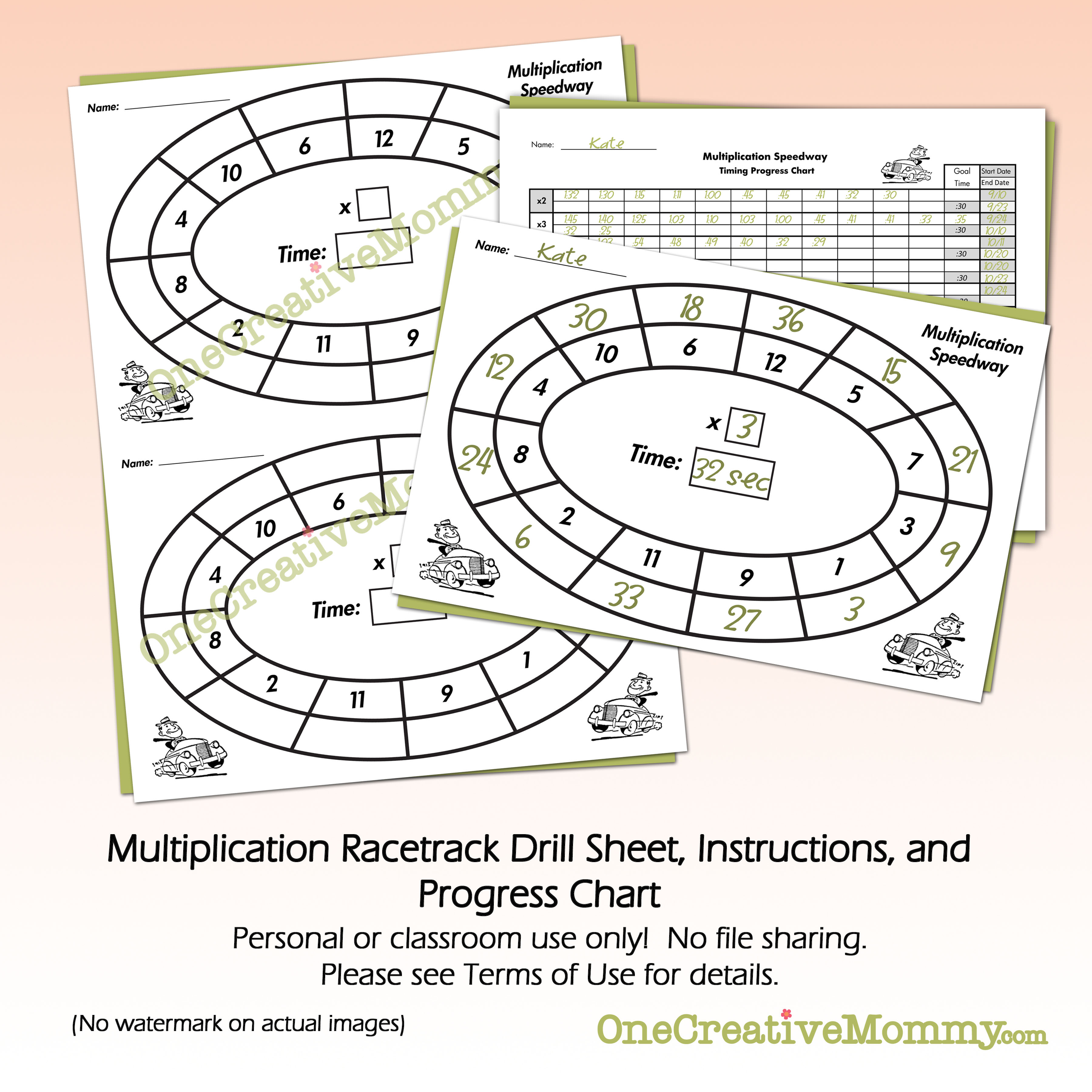 times tables race worksheet