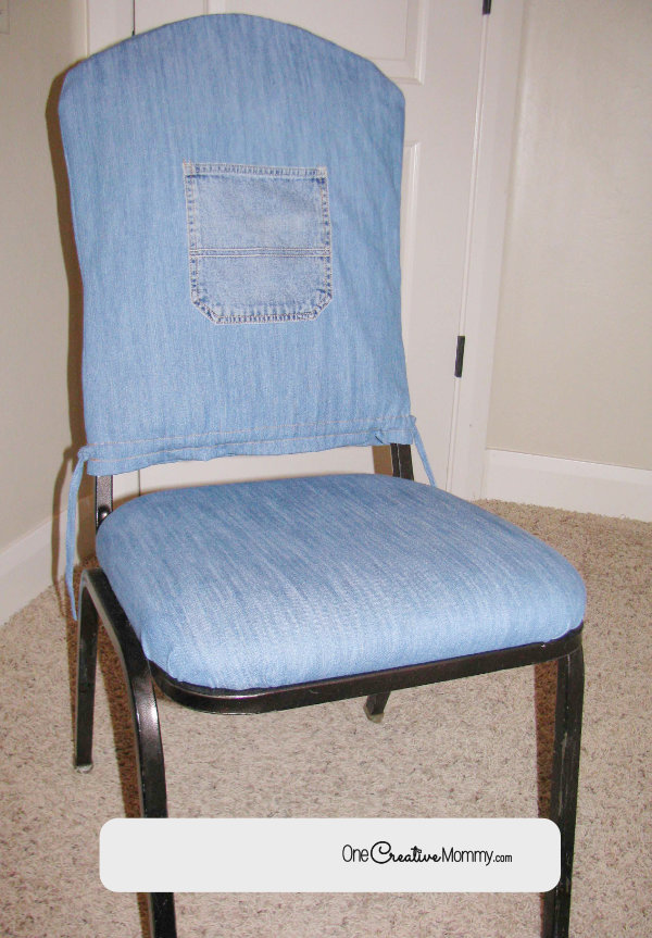 Desk Chair Makeover Easy Slipcover Tutorial {OneCreativeMommy.com} #seweasy #slipcover