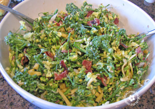 Summer Broccoli Salad made with Broccoli Flowers {OneCreativeMommy.com}