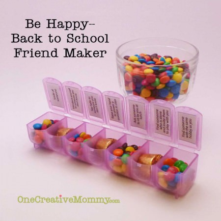 Be Happy Back to School Friend Maker Game with Free Printable from OneCreativeMommy.com {Help your kids break the ice and make new friends at school. Perfect for shy kids on the first day of school!}