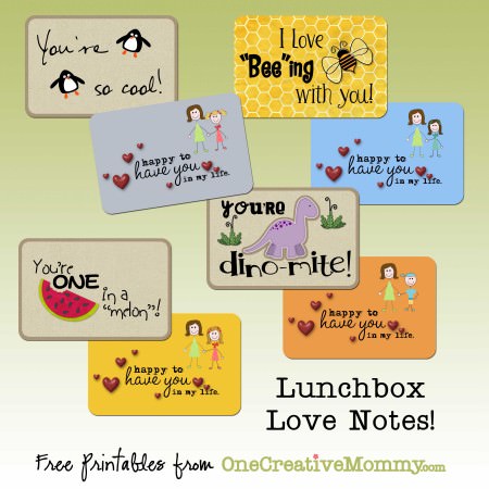 Lunchbox Love Notes from OneCreativeMommy.com