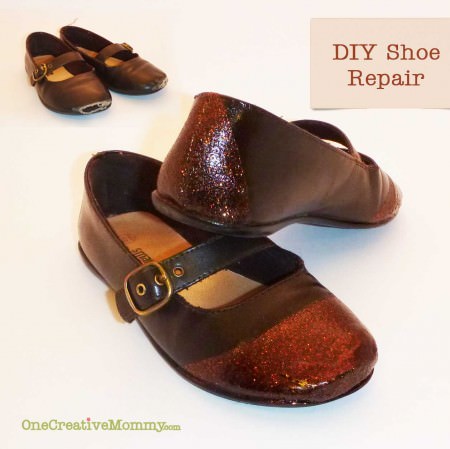 Repairing Scuffed Shoes {OneCreativeMommy.com} Add new life to your kids (or your) shoes! #shoe#repair