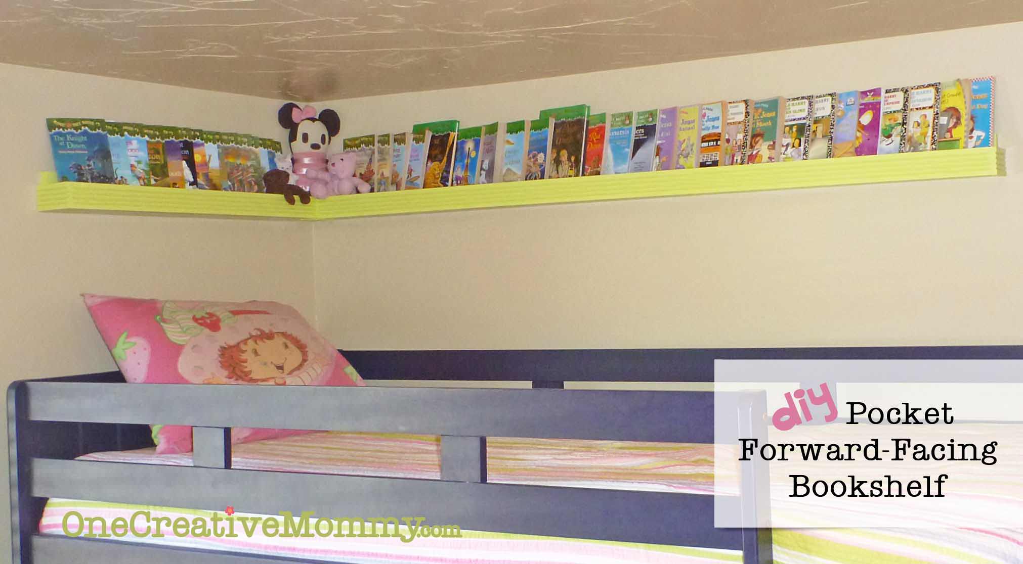 Diy Pocket Front Facing Book Shelves For Kids Onecreativemommy Com