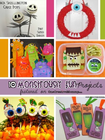 10 Monstrously Fun Projects Perfect for Halloween! {OneCreativeMommy.com} #halloween #halloweencrafts