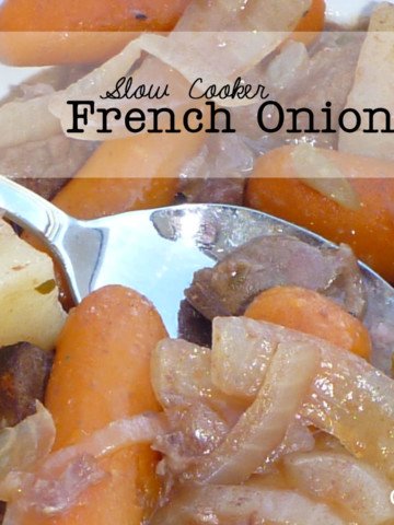Slow Cooker French Onion Beef Stew (GF) The secret ingredient is V8 juice!