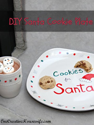 Adorable DIY Santa Cookie Plate Christmas Craft for Kids {Santa won't have any trouble finding his cookies this year!} Guest post from One Creative Housewife on OneCreativeMommy.com
