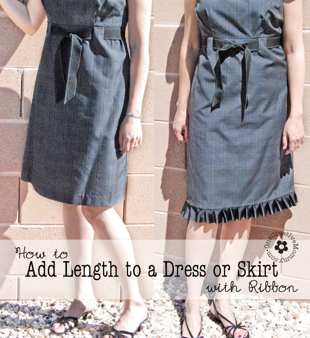 How to Add Length to a Dress or Skirt with Ribbon Tutorial {Full Instructions and Lots of Pictures} OneCreativeMommy.com