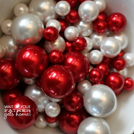red and white beads