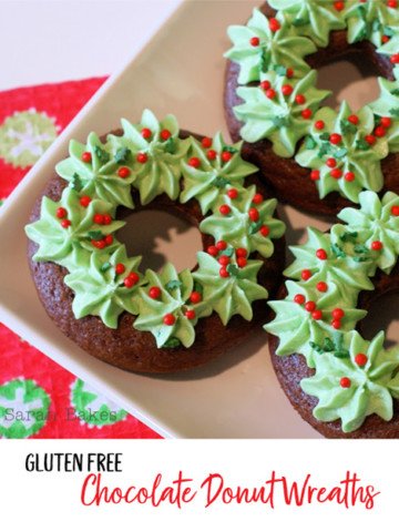 Yummy Christmas Gluten Free Donuts from Sarah Bakes #glutenfree #christmas #recipes #donuts