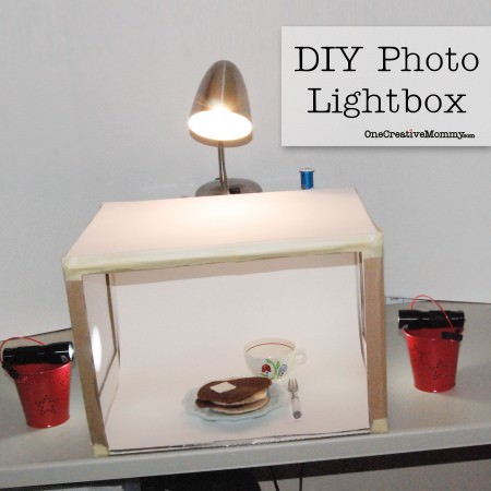 DIY Photo Lightbox Tutorial from OneCreativeMommy.com--grow your blog with better pictures! #diy#lightbox#photography