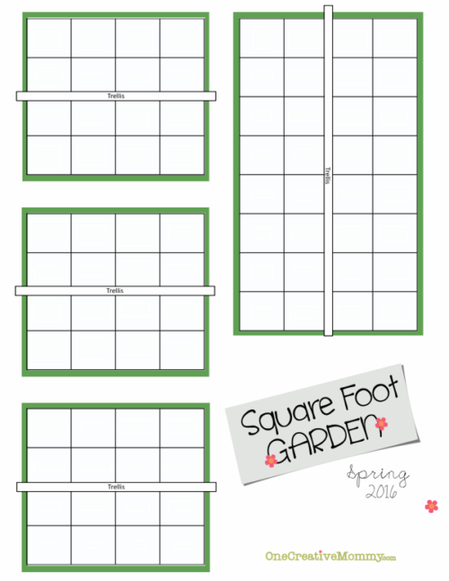 free printable square foot garden planner