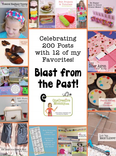 12 Favorite Projects from my First 200 Posts on OneCreativeMommy.com {Which is your favorite?}