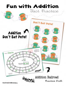 Fun with Addition Facts Practice for Kids from OneCreativeMommy.com