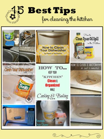 15 Best Cleaning Tips for the Kitchen {OneCreativeMommy.com} #cleaningtips #kitchen