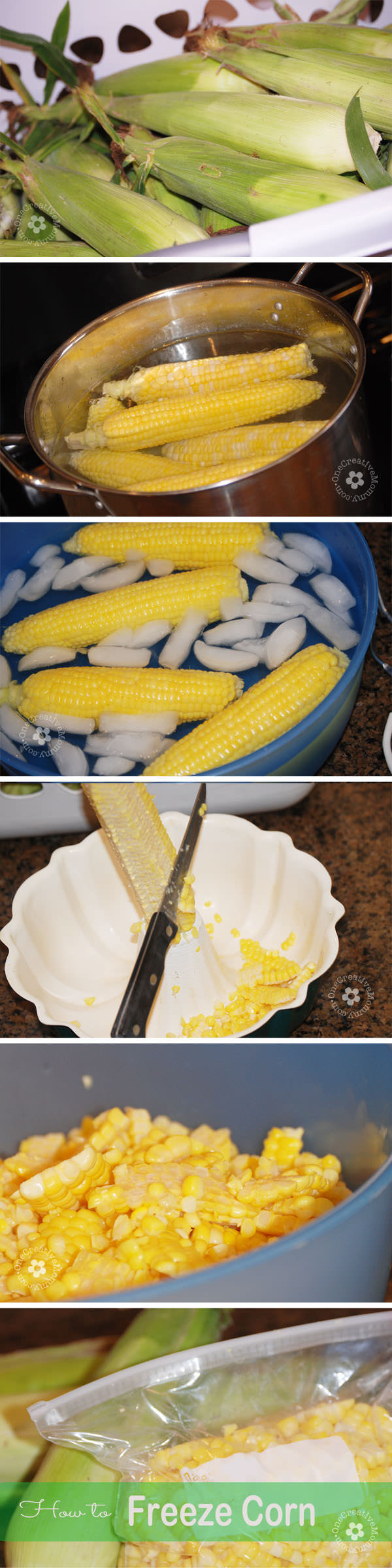 From the Cob to the Freezer--Simple Directions for How to Freeze Corn {OneCreativeMommy.com} #freezecorn