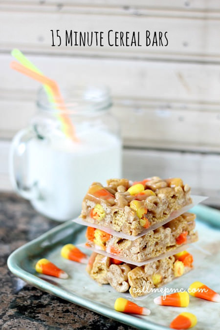 15-Minute Candy Corn Cereal Bars from Call Me PMC