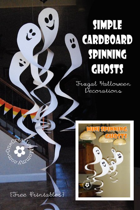 Cardboard Spinning Ghosts tutorial and free printable from OneCreativeMommy.com