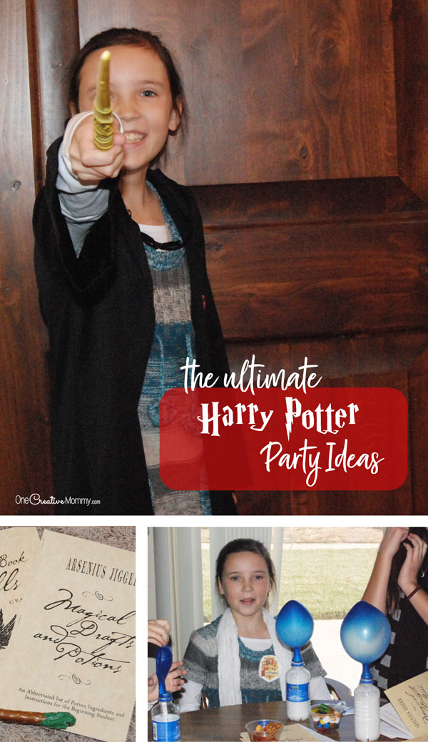 The best ideas for the ultimate Harry Potter Party {OneCreativeMommy.com} #harrypotterparty #partyideas #harrypotter #kidsparty #halloweenparty