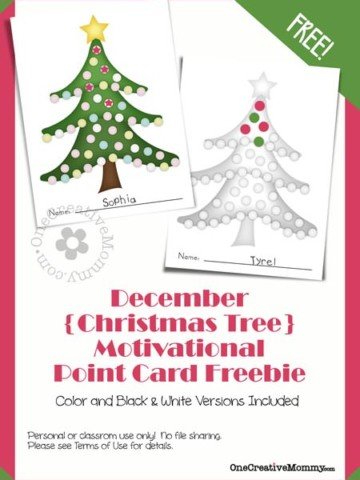 Free Motivational Point Cards for Kids {OneCreativeMommy.com} Let your kids know when they've done something great! #motivatekids #parenting