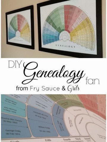 DIY Genealogy Fan Tutorial and Gift Idea {Guest Post by Fry Sauce and Grits on OneCreativeMommy.com}
