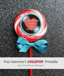 Lollipop Valentines from Uncommon Designs {Check out the Valentine Roundup on OneCreativeMommy.com}