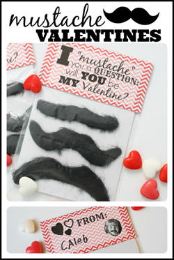 Mustache Valentines from I Can Teach My Child {Valentine Roundup on OneCreativeMommy.com}