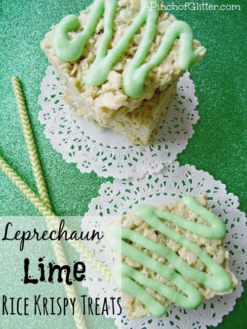 Leprechaun Lime Rice Krispie Treats from A Pinch of Glitter