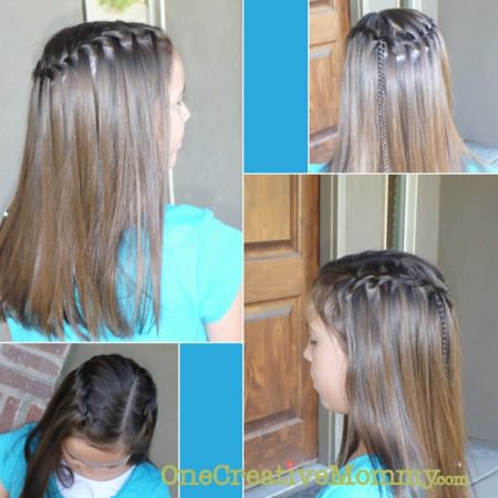 Waterfall Braid -- It works a little differently on thin hair, but it still works! {OneCreativeMommy.com}