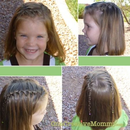 Waterfall Braid -- It works a little differently on thin hair, but it still works! {OneCreativeMommy.com}