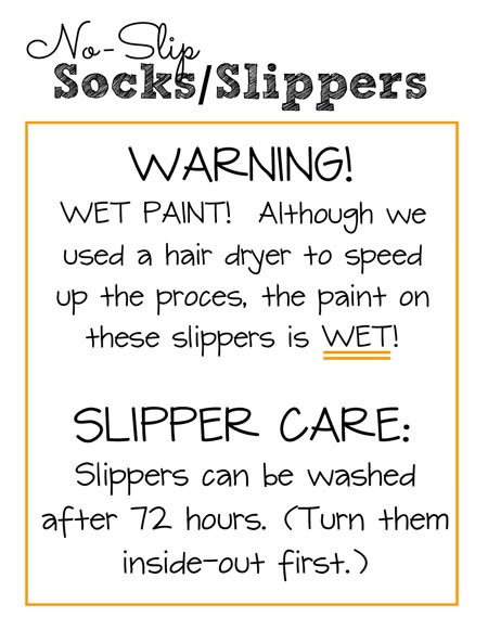 No-Slip Socks Care Instructions