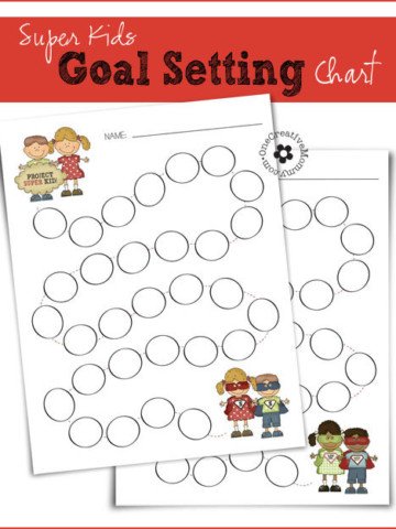 Free Printable Super Kids Goal Chart {Help your kids keep track of the great things they do on the road to becoming Super Kids!} OneCreativeMommy.com