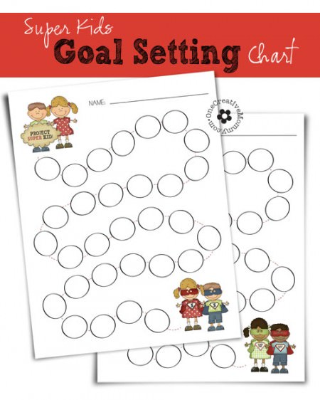 Free Printable Super Kids Goal Chart {Help your kids keep track of the great things they do on the road to becoming Super Kids!} OneCreativeMommy.com